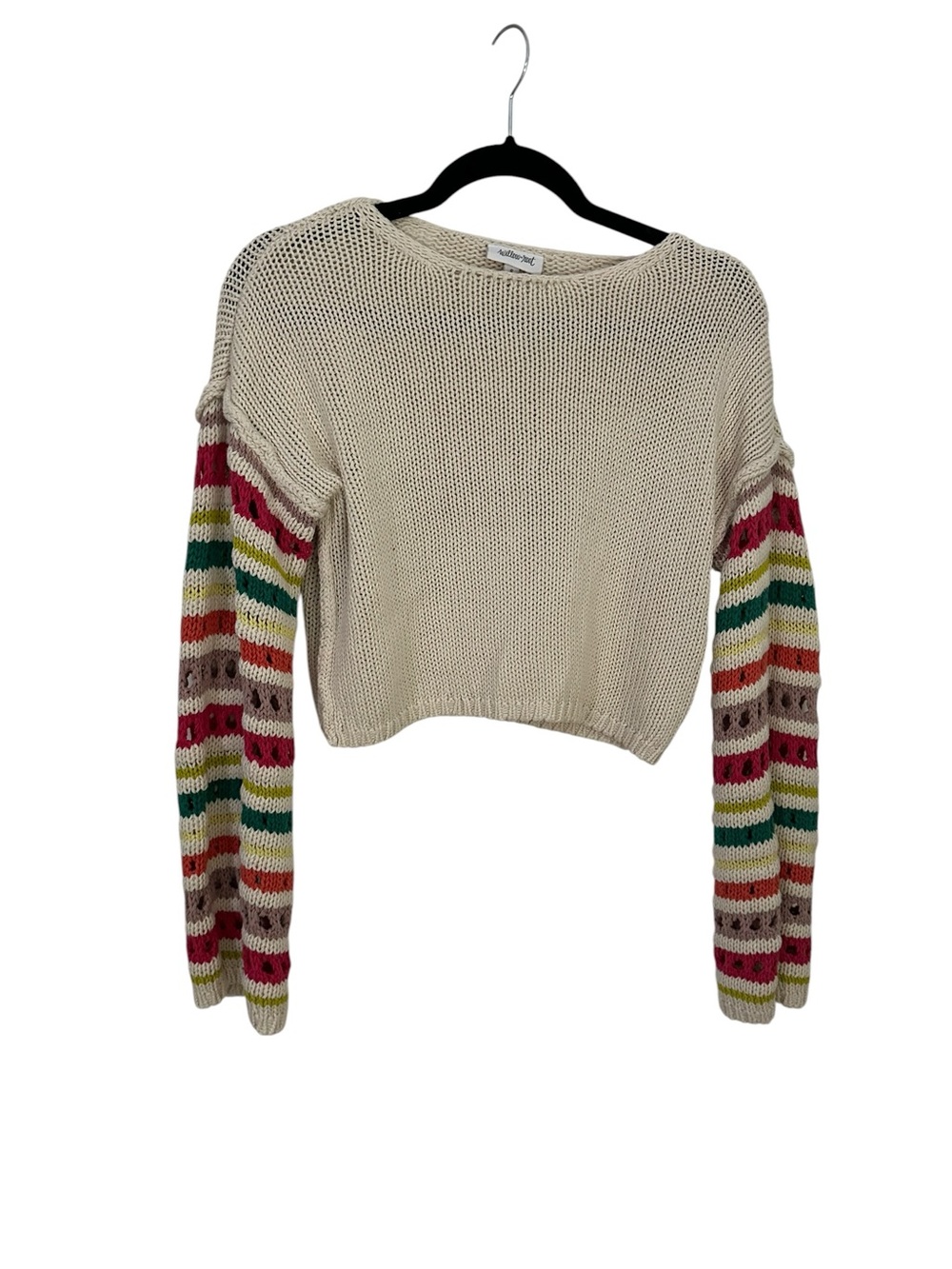 Willow & Root Pointelle Boxy Cropped Sweater - Picture 2 of 2